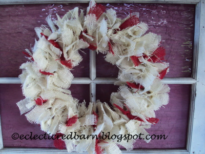 knotted burlap christmas wreath, christmas decorations, crafts, seasonal holiday decor, wreaths, Here is the finished product