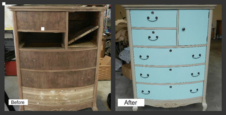 antique chest of drawers refurbished with chalk paint, chalk paint, painted furniture, Before and After on antique chest of drawers