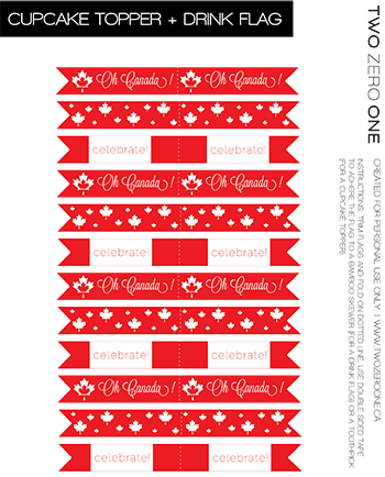 canada day printable, crafts, Canada Day drink sticks and cupcake toppers Go to to download the file