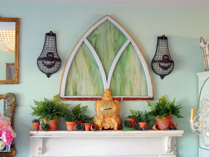trend alert religious items used as home decor is huge right now, home decor, Using stained glass salvaged from a church as art adds architectural detail to a room
