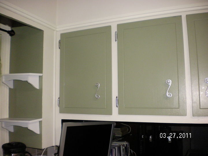 any ideas on how i can jazz up these newly painted yet plain cabinet doors i, home decor, kitchen design, My kitchen update