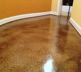 featured photos, These are GREEN staining products We can adjust the look and feel of the flooring by adjusting the pressure in our spray unit
