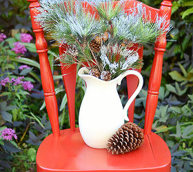chair makeover for christmas time everyone needs a little red in their life, christmas decorations, painted furniture, seasonal holiday decor