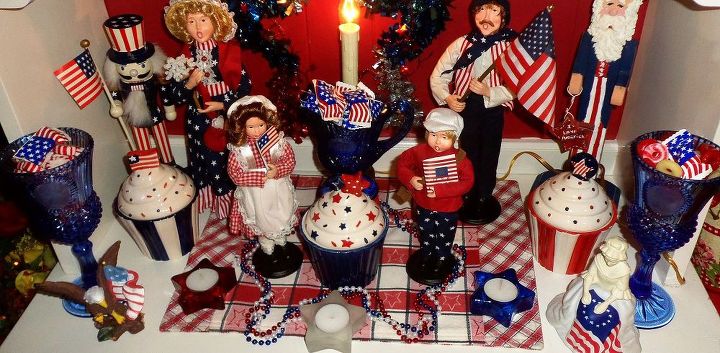my kitchen decorated for the summer, kitchen design, patriotic decor ideas, seasonal holiday decor, Decorated for the Summer Patriotic Holidays