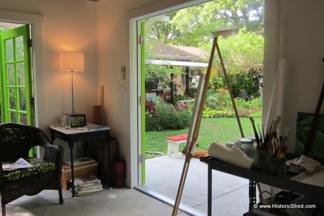 sunny artist studio shed, home improvement, outdoor living, A lovely view into the garden