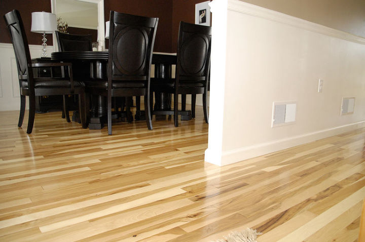 new hickory floors, diy renovations projects, flooring, We chose to flow the floors throughout the main floor to create a more spacious feel