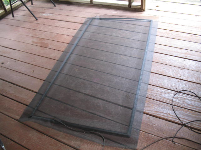 screen door repair, Take you time and go around the entire frame this way