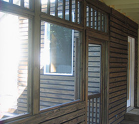 candler park backyard renovation, Detail of the interior of screen porch