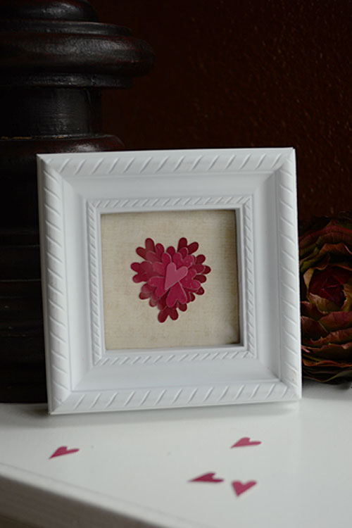 valentine s day paint chip art, crafts, painting, seasonal holiday decor, valentines day ideas, Frame Art