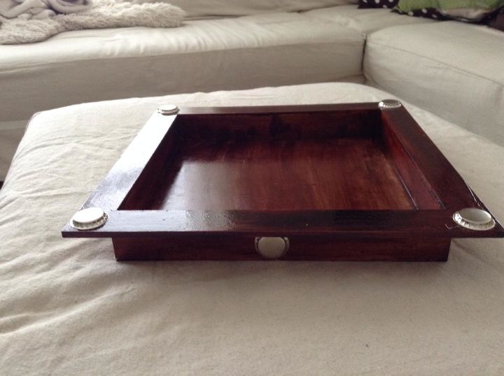 easy diy ottoman coffee table tray, crafts, home decor