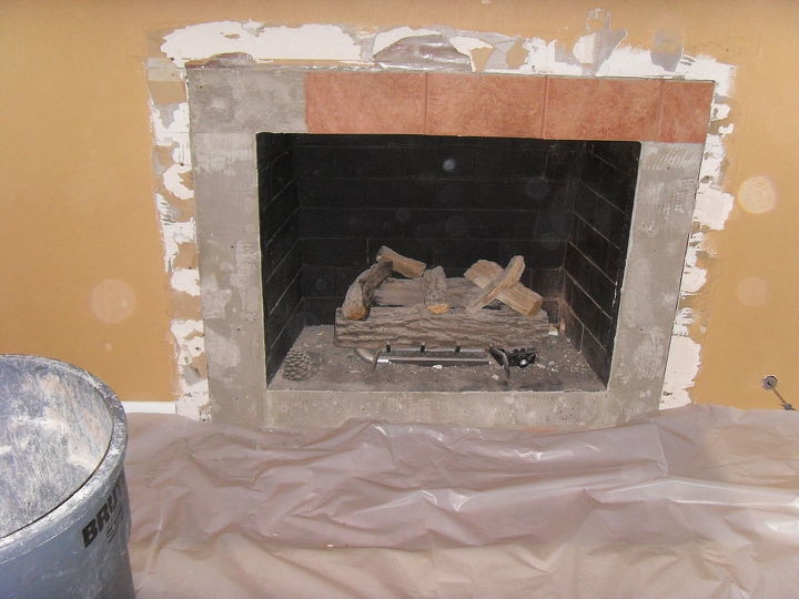 this is a stacked stone fireplace we re vamped in two and a half days this was a, concrete masonry, By the time I remember to take a picture we had begun Demolition This is before