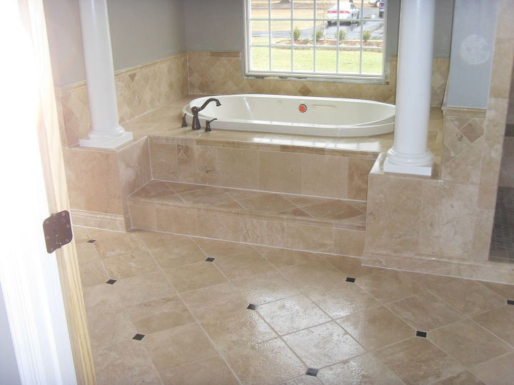 travertine stone bathrooms oh so beautiful this is a job i did a few years ago, bathroom ideas, Travertine from Tile Shop in Virginia Beach