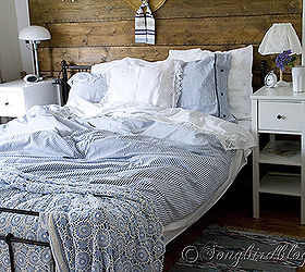 summer bedroom decorating ideas, bedroom ideas, home decor, There is no cooler color combination for warm summer nights than blue and white And yes that crumply look is on purpose