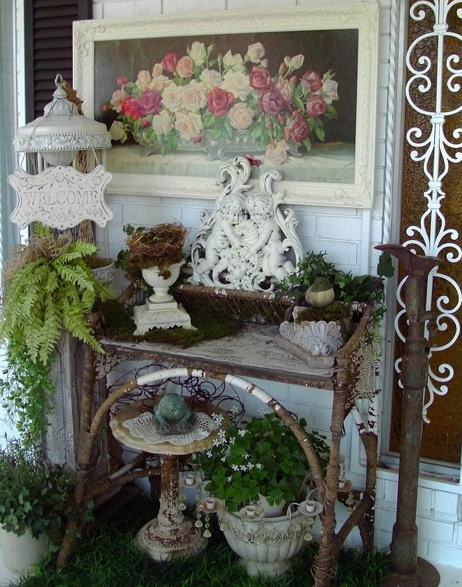 decorating the front porch, gardening