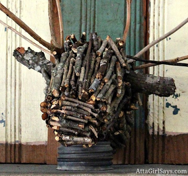 faux driftwood deer head mount made from twigs amp sticks, crafts, home decor