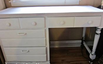 Desk Makeover: Paint, Stain and Dropcloth