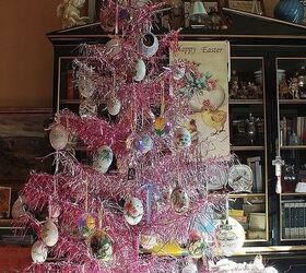 an easter season tea party at, easter decorations, seasonal holiday d cor, Easter eggs on a pink tree