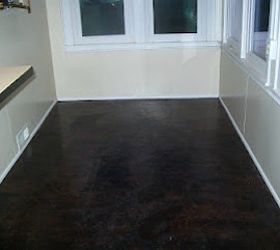 installing a paper bag floor using rit dye, diy, flooring, how to, The finished paper bag floor colored with RIT dye
