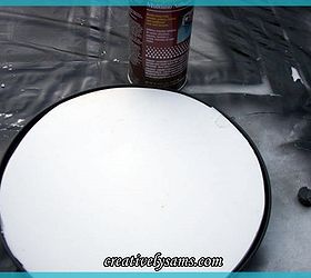 mirrored lazy susan, crafts, repurposing upcycling