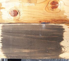 how to stain wood with balsamic vinegar, painted furniture, woodworking projects, This is an example of what the stain looked like when wet top and after drying bottom