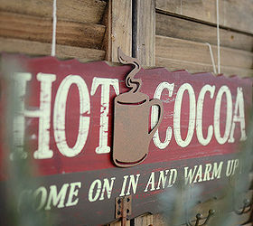 front porch hot cocoa party, chalk paint, outdoor living, porches, Hot Cocoa sign for Front Porch Hot Cocoa Party