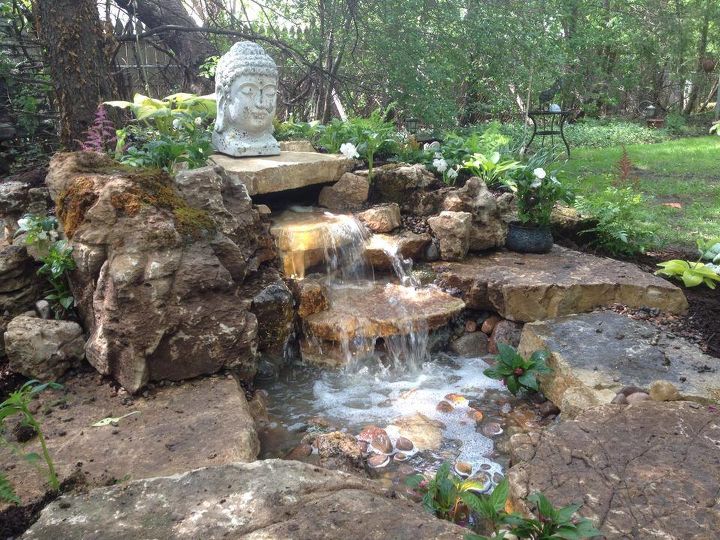 homewood il pondless waterfall installation, ponds water features