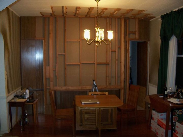 fun dining room makeover with a tin ceiling, dining room ideas, home decor, home improvement, tiling, This is the photo of what the space looked like prior to our arrival