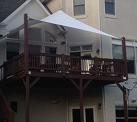 shade sail installation in atlanta area, decks, outdoor living, View from below after the insallation