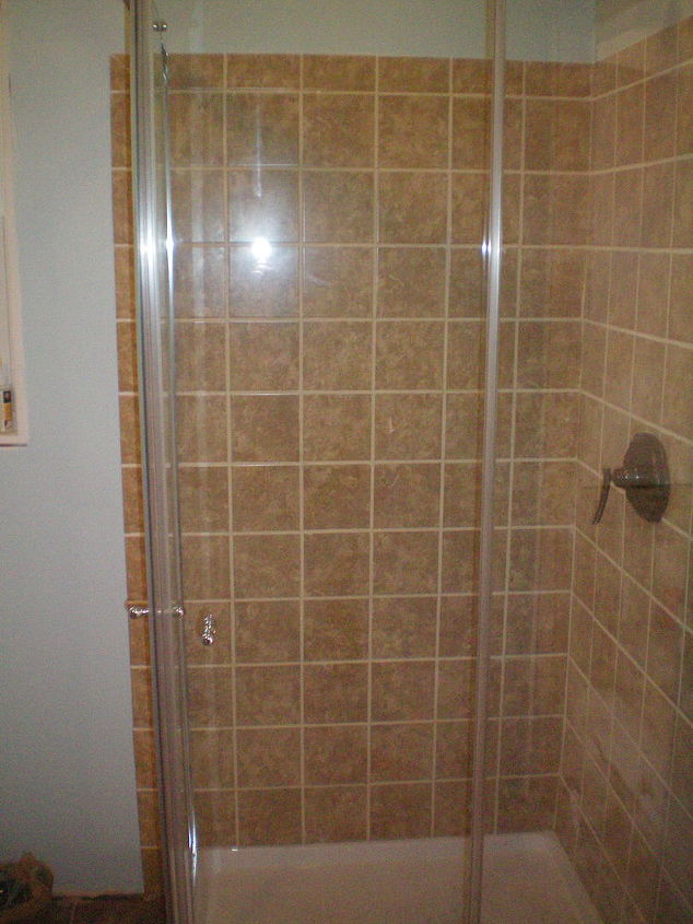 install new showerhead accesories with tub, bathroom ideas, home decor, another angle at my new beautiful shower
