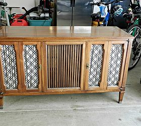 free stereo console makeover, home decor, living room ideas, painted furniture, rustic furniture, Here s the before photo She was dusty and very dirty