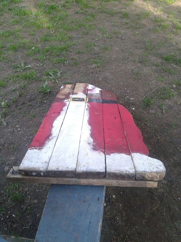 old santa gets a garden worthy face lift, diy, painted furniture, repurposing upcycling