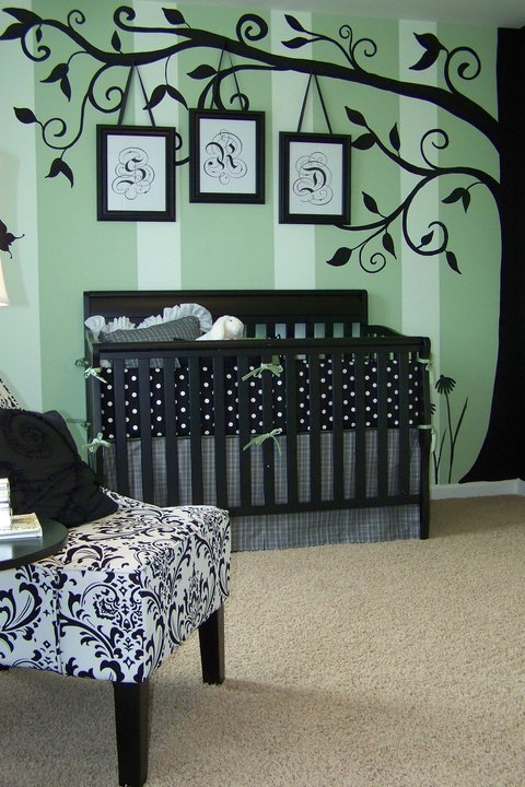 this is a nursery i painted for atlanta designer dawn kines in nashville tn, bedroom ideas, home decor, painted furniture, Sweet Silhouette Nursery