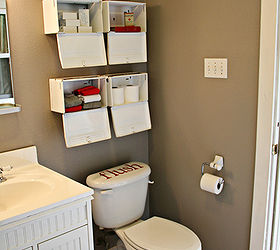 boys bathroom makeover, bathroom ideas, home decor, Fresh paint and some vintage napkin dispensers brighten up the room