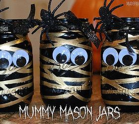 halloween mummy mason jars, crafts, halloween decorations, mason jars, seasonal holiday decor