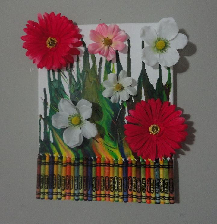 in the garden crayon art, crafts, flowers, Finish product