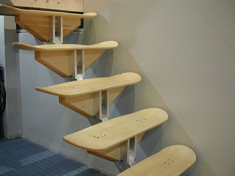 we thought we might share some more amazing and unique staircases but would not, stairs, Wouldn t you know it a skateboarding school designed these and they eventually added a handrail we thought they were cool