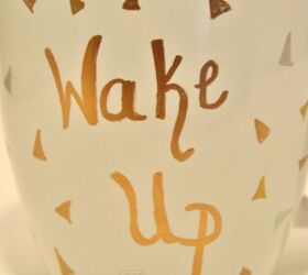 non traditional wrapping ideas, christmas decorations, crafts, seasonal holiday decor, After a quick doodling on each side I had the awesome mug that says Wake Up and Be Awesome