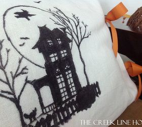 quick and easy haunted house pillow, crafts, halloween decorations, seasonal holiday decor