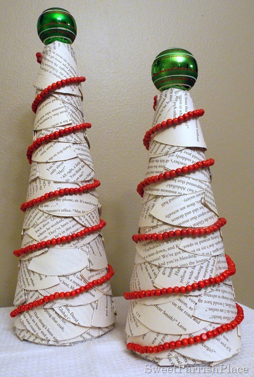 book page christmas trees, christmas decorations, crafts, seasonal holiday decor, These are the trees I made