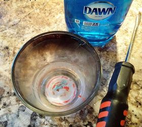 clean and re purpose candle holders, cleaning tips, repurposing upcycling, You will need a flat head screw driver dish soap water your microwave and paper towels