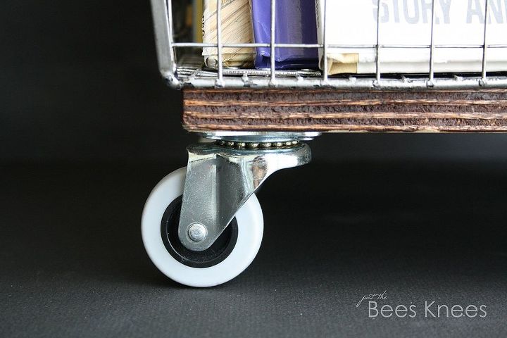 get organized with this easy and inexpensive diy rolling book basket, diy, organizing, repurposing upcycling, shelving ideas, woodworking projects