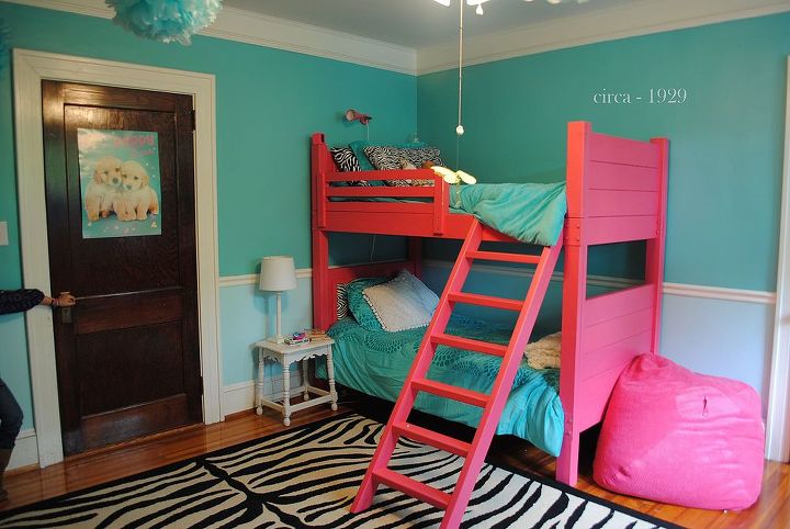a pink a pa looza room makeover, bedroom ideas, home decor, painted furniture, Pink blue and zebra what a fun look