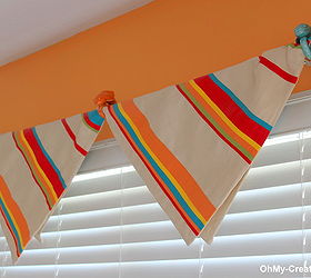 no sew window treatment, home decor, repurposing upcycling, window treatments, Fold pillow cover over drapery rod