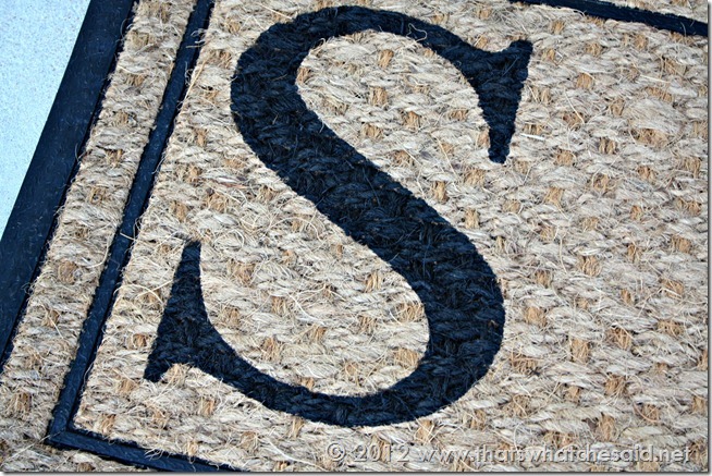 diy monogram doormat for a fraction of the cost of stores, crafts, home decor, outdoor living, Enjoy your new doormat