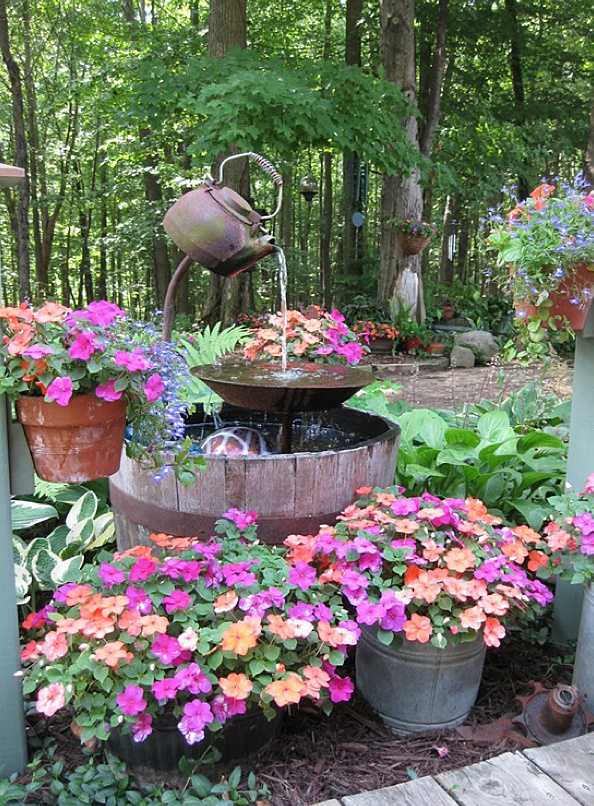 i want to make a water fountain inspiration and a plea for help, One sweet old kettle setup by Julee S on HomeTalk at