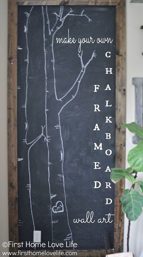 how to make your own framed chalk wall art, crafts