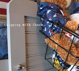 re purposed pallet racking to lofted bed little man cave, bedroom ideas, painted furniture, pallet, repurposing upcycling, The door is attached with wing nuts so that it can be removed to make sheet changing a bit easier This storage basket has hooks that hang over to store a few favorite friends