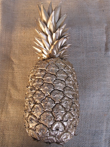 new neighbor welcome basket with gilded pineapple, crafts