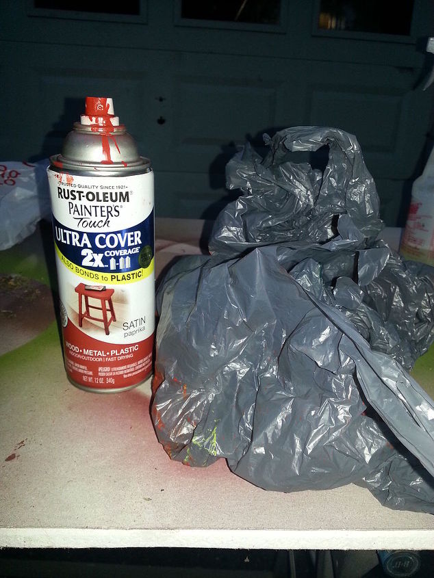 what can you do with a plastic bag and spray paint, crafts, painting
