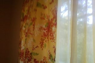 guest bedroom paint and curtains, Short window on the other side of the room